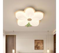 LXYST 54W 3 Color Dimmable Creative Flower Light LED Recessed Ceiling Chandelier PE Lampshade Flat Lighting Fixture for Kitchen, Bedroom, Hallway, Laundry Room