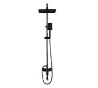 LXYST Antique System Brass, Wall Mounted Black with Overhead Head Tap, Adjustable Height Shower Mixer Set for Bathroom Hotel