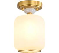 LXYST Bedroom Semi Flush Mount Light Home Decoration Mid Century Minimalist White Glass Hallway Ceiling Lamp Nordic Creativity Brass Kitchen Chandelier for Entryway Aisle Stairs/a