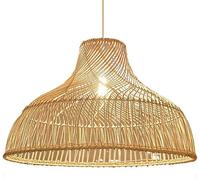 LXYST Boho Coastal Rattan Kitchen Island Light Rural Farmhouse Handmade Woven Natural Wicker Room Hanging Lamp Minimalist Dining Table Chandelier for Bedroom Study/40Cm120Cm