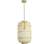 LXYST Boho Kitchen Island Light Rural Farmhouse Natural Rattan Dining Hanging Lamp Nordic Coast Hand Woven Lantern Basket Wicker Dining-Table Chandelier for Living Room