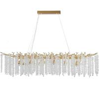 LXYST Chandelier Branche cristalline Moderne Luxurage Grand linéaire Lumière Suspendue Une Utilisation intérieure idéale pour Manger la Salle îlot de Cuisine Chambre à Coucher