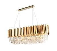 LXYST Chandelier Lampe Cristal Moderne Compatible avec des lustres Lignes en Acier Inoxydable Rond Luxe Ovale Vivants, éclairage Pendentif de Plafond