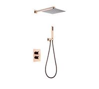 LXYST Concealed Thermostatic Set Rose Gold Head with Handheld Bathroom Shower System-3 Function