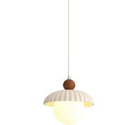 LXYST Cream Wind Glass Bedside Light Indoor Lighting Nordic Kitchen Island Hanging Lamp Mid Century Minimalist Chandelier for Bedroom Living Room Bar Counter Dining Table