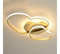 LXYST Cute Heart Shaped Creative Children's Room Iron Lamp Body Acrylic Lampshade 3000-6000K LED Ceiling Light Fixture Decorative Recessed Dimmable Chandelier for Bathro