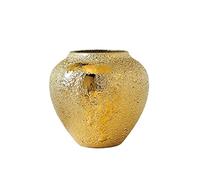 LXYST de Fleurs Golden Ceramic Abstract Decoration Bureau Ornement Salle Fashion Wedding Vase Home Decor (Couleur: Laiton, Taille: Petite)