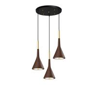 LXYST Designable Industrial Chandelier with Walnut Pattern for Living Room, Kitchen and Dining Area Decor
