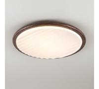 LXYST Dimmable LED Flush Mount Light Round Chandelier Lamp Close to Ceiling Lighting Fixtures for Bedroom Kitchen Hallway Laundry Room with Remote Control/Walnut/Dia30Cm