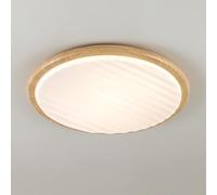 LXYST Dimmable LED Flush Mount Light Round Chandelier Lamp Close to Ceiling Lighting Fixtures for Bedroom Kitchen Hallway Laundry Room with Remote Control/Wood/Dia30Cm