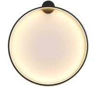 LXYST Éclairage Assemblées Milieu du siècle Lampe Murale Ronde d'approchons muraux intérieurs Anneau d'éclairage Mural, Suspendu, lumière Chaude noire-100 cm