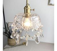 LXYST Éclairage d'îlot de Cuisine Petit plafonniers, Motif en Verre Pendant Clair Cristal Lampe, au Plafond