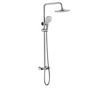 LXYST Faucet Set, High Pressure Rainfall Head 3-Way Hand Wall Mounted System with Tub Spout, Rain Mixer Shower Set, Gray