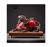 LXYST Feng Shui Table Statue Chinois Fortune Ornements Home Ceramic Living Room Entrance Decoration Bureau Cadeau Bouddha Décoration (Couleur: Droite, Taille: avec Base)