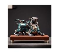LXYST Feng Shui Table Statue Home Ceramic Living Room Entrance décorations Chinoises Fortune Ornements Bureau de vin Bouddha Decoration (Couleur: Gauche, Taille: avec Base)