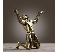 LXYST Figure d'artisanat Figures Sport à Maison décor de la Figurine Originalité Desk Decoration Resin Statue Wine Cabinet Ornements Sculpture Salon (Couleur: Gold)