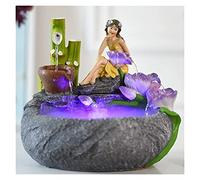 LXYST Fountain de Table Resin Fleur Fée Figure d'eau Fountaine Crafon