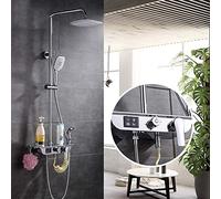 LXYST Four Vitesse Set Copper Shower Robinet Big Top Spray Automatic Decontamination Safety Anti-Douche Système de Douche avec à Pistolet en Argent