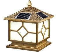 LXYST Gold Solar Post Cap Lumineux crépuscule à l'aube LED LEATURE Moderne PILLOR EXTÉRIEUR LUMÉRIEUR ARRILLAGE LALLE Pose DE Dange ENFACTRÉ