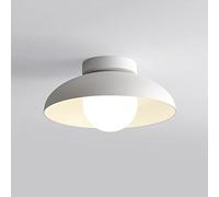 LXYST Hallway Lamp White Metal Semi Flush Mount Ceiling Light Fixture with Globe Glass Shade, Geometric G9 Close-to-Ceiling Lights for Entryway Kitchen Bedroom