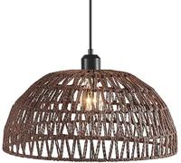 LXYST Japanese Style Black Hemp Rope Kitchen Island Light Home Decoration Rural Farmhouse Hand Woven Basket Hanging Lamp Boho Retro Dining Table Chandelier for Living Room Study/Brown/