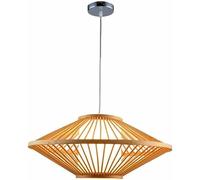 LXYST Japanese Style Hand Woven Basket Kitchen Island Light Rural Farmhouse Coast Wood Canopy Lantern Room Hanging Lamp Rattan Wicker Dining Table Chandelier for Study/60Cm*22