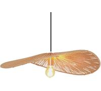 LXYST Japanese Style Hand Woven Hemp Rope Cage Kitchen Island Retro Rural Natural Rattan Living Room Hanging Lamp Farmhouse Coast Creativity Straw Hat Dining Table Chandelier for Study