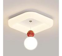 LXYST LED Semi Flush Mount Light White Lamp Geometric Hallway Lighting Fixture 20W Close to Ceiling Lights for Balcony Bay Window Entrance Hall Lamps/Square
