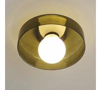 LXYST Light Nordic Globe Semi Flush Mount Lamp White Glass Lighting Fixture, G9 Close to Ceiling Lights for Living Room Bedroom Hallway Stairs/Green