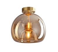 LXYST Light Nordic Semi Flush Mount Lamps Globe Glass Lamp Shade Hallway Lighting Fixture Close to Ceiling Lights for Entryway Kitchen Corridor/D