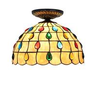 LXYST Light Stained Glass Colored Bead Style Ceiling Lights Suitable for Living Dining Study Room Bedroom Corridor Balcony Stairs Path Hotel Restaurant Cbar Library, Color