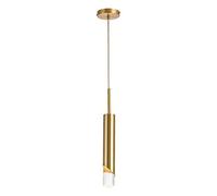 LXYST Long Tube Suspension Light Gold Aluminum Pendant, Adjustable Height Hanging Lamp for Living Room Width 5cm (Color:)