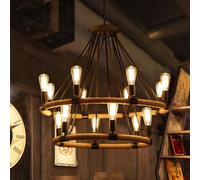 LXYST Lumière en Corde Chanvre Style Industriel Vintage pour café Internet Le décor de Restaurant American Retro Loft Pendant avec 14 lumières