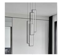 LXYST Lustres, escalier à Moderne Long géométrie Villa pendante Duplex Lampes luxuelle Luxe Nordique Cage d'escalier Suspendu (dimmable avec éloignement, de Type C 60cm-2 lumières)