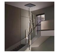 LXYST Lustres, escalier Moderne Long géométrie Villa pendante Duplex Lampes luxuelle Luxe Nordique de Cage en Place Blanche (6000K), Type B 100cm-6 lumière