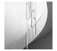 LXYST Lustres, escalier Moderne Long géométrie Villa pendante Duplex Lampes luxuelle Luxe Nordique de Cage à la traîne Blanche (6000K), Type C 100cm-5 lumière