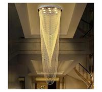 LXYST Lustres, Plafond Luxury K9 Crystal Chandelier for Living Room Villa Corridor Restaurant Home Engineering Light (Chaud Blanc, D50cm H160cm)