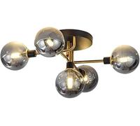 LXYST Mid Century Bubble Milk Glass Fixture Sputnik Chandelier Kitchen Semi Flush Mount Ceiling Light for Bedroom Bathroom Living Room Farmhouse/Smoky G