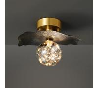 LXYST Mid Century Glass Hallway Semi Flush Mount Light Nordic Creative Gypsophila Copper Bedroom Ceiling Lamp Minimalistden Aisle Chandelier for Balcony Cloakroom Living Room/K/35Cm*21Cm