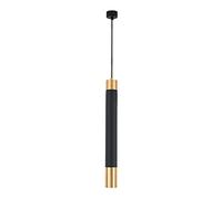 LXYST Minimalist Cylinder Droplight 5W Black Single Head Hanging Lamp Bedroom Downlights Ceiling LED Aluminum Long Tube Chandelier/3 * 35Cm/Warm Light/3*