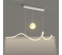 LXYST Moderne Nordic Pendant Light Wave linéaire Lampe Cuisine îlot Plafond 3 Modes Couleur Table à Manger Éclairage élégant décor de la Maison