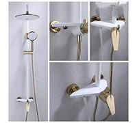 LXYST Murale Ensemble Un Bouton Trois contrôle Douche la Salle de Bain Belle Pratique (Couleur: Platine)