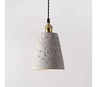 LXYST Natural Stlight Fixtures Kitchen Island Single Farmhouse Industrial Hanging Ceiling Lamp Faux Concrete Lighting Mid Century Chandelier for Dining Room Table Office Cbar/White