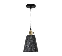 LXYST Natural Stlight Fixtures Kitchen Island Single Farmhouse Industrial Hanging Ceiling Lamp Faux Concrete Lighting Mid Century Chandelier for Dining Room Table Office Cbar/Black