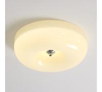 LXYST Nordic Glass Flush Mount Light Round Small Chandelier Lamp Hallway Lighting Fixture 3 Color Mode Close to Ceiling Lights for Kitchen Dining Room Bedroom Entryway/White/Dia40C