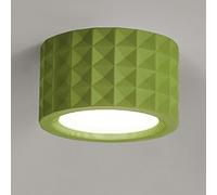 LXYST Nordic Light Resin Flush Mount LED Three-Color Dimming Downlight Acrylic Lamp Shade Cylinder Ceiling Lights, Living Room Decoration Lighting Fixture/Green