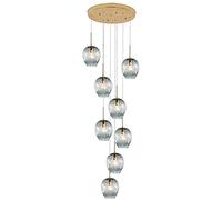 LXYST Novelty Glass Shade Chandelier Creative Spiral Stairs Lighting Duplex Building Restaurant Lighting/B