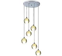 LXYST plafonnier Light Crystal Moderne Spiral Raindrop Chandelier, G4 Escaliers Long Chandeliers Escalier en Spirale Assayeur pour Le Salon de l'hôtel Bar-Silver 6