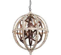 LXYST plafonnier lumineur sphérique, Cristal Double Couche rétro Industriel Pendant 5-lumière, Lampes de Plafond Lanterne
