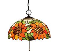 LXYST Primpon Pouces Vintage Verre Pastorale Tachage de Tournesol Shade 3 lumières Style Plafond Lautres pour Le Salon d'allée, B, A